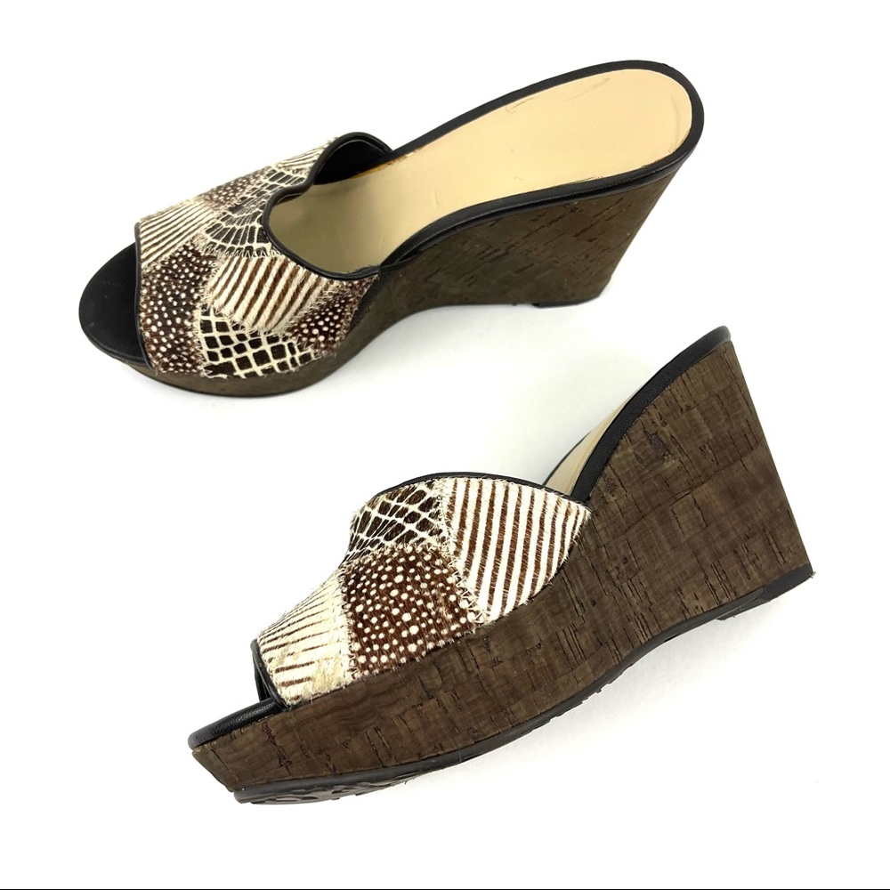Nine West Calf Hair Animal print Sandal Wedge